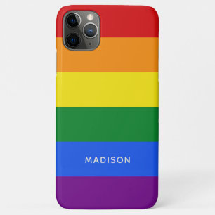 Funda Para iPhone 11 Pro Max Bandera arco iris casos de teléfono con nombres pe