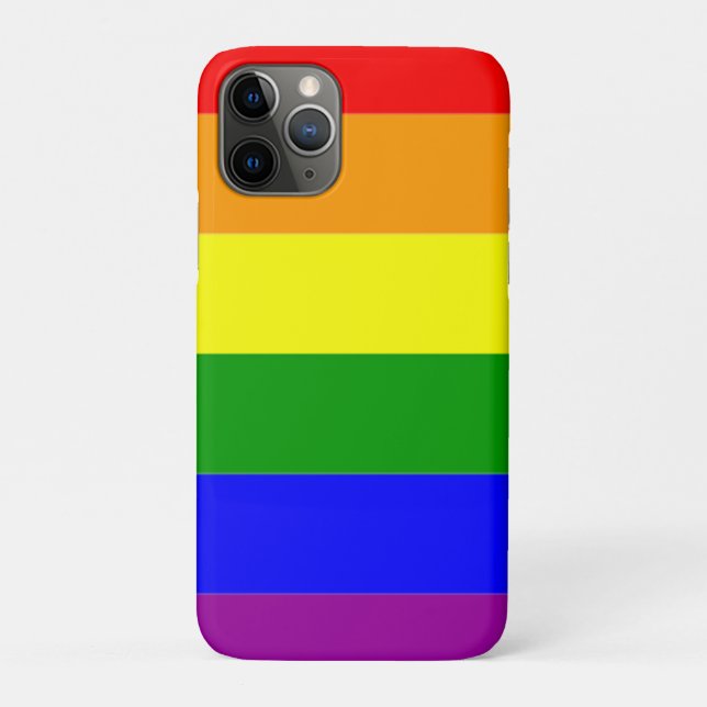Funda De Case-Mate Para iPhone Bandera arcoiris del orgullo gay (Reverso)