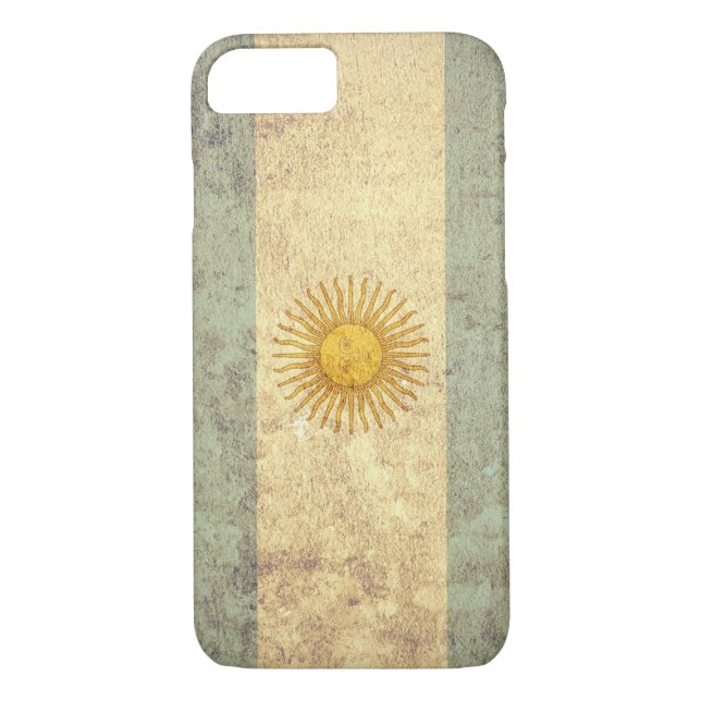 Funda De Case-Mate Para iPhone Bandera Argentina - Grunge (Reverso)