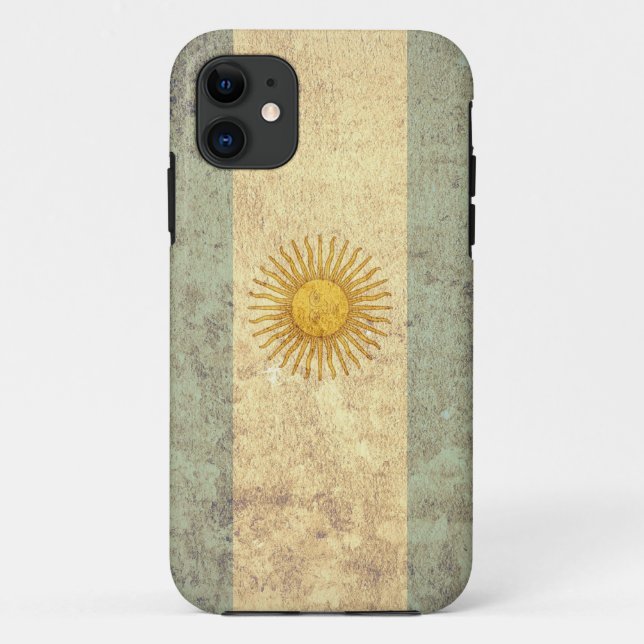 Funda De Case-Mate Para iPhone Bandera Argentina - Grunge (Reverso)
