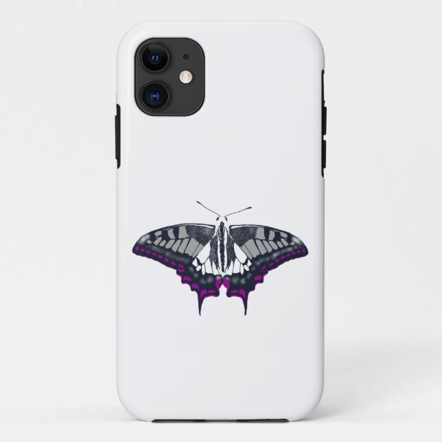 Funda De Case-Mate Para iPhone Bandera asexual mariposa de cerda (Reverso)