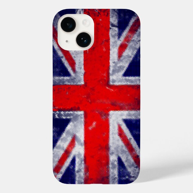 Funda De Case-Mate Para iPhone Bandera azul y roja de Inglaterra (Reverso )