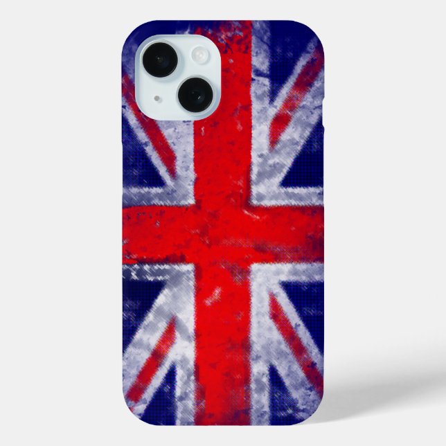 Funda De Case-Mate Para iPhone Bandera azul y roja de Inglaterra (Reverso )