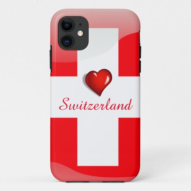 Funda De Case-Mate Para iPhone Bandera brillante de Suiza (Reverso)