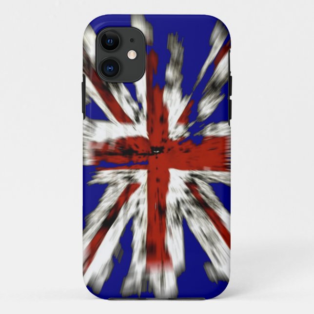 Funda De Case-Mate Para iPhone Bandera británica Union Jack angustiada (Reverso)