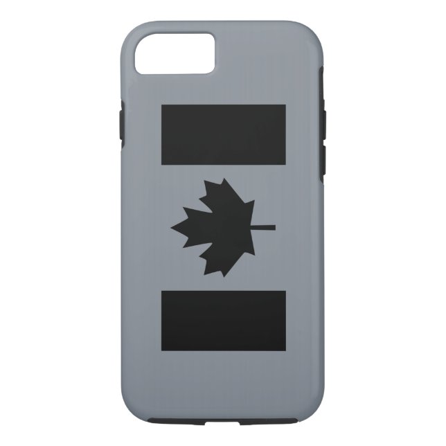 Funda De Case-Mate Para iPhone Bandera canadiense en negro (Reverso)