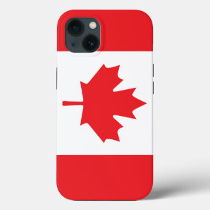 Funda Para iPhone 13 Bandera canadiense en rojo y blanco con hoja de ar