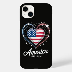 Funda Para iPhone 14 Plus De Case-Mate Bandera Corazón 1776 2026 4 de julio Cumpleaños 25