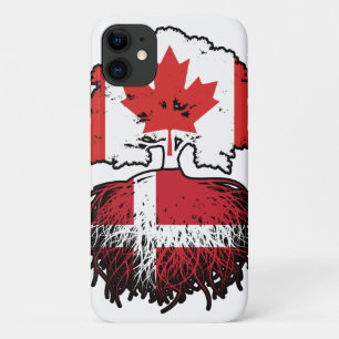Funda Para iPhone 11 Bandera danesa de raíces de árboles de Canadá en D