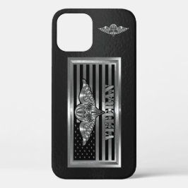 Funda Para iPhone 12 Bandera de acero para veteranos de montaje de para