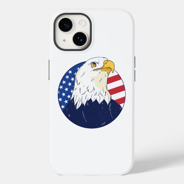 Funda De Case-Mate Para iPhone Bandera de águila estadounidense (Reverso )