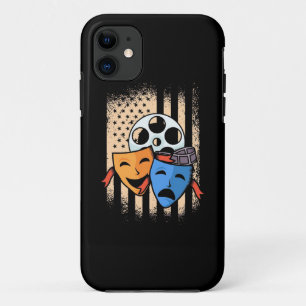 Funda Para iPhone 11 Bandera de América del actor del teatro