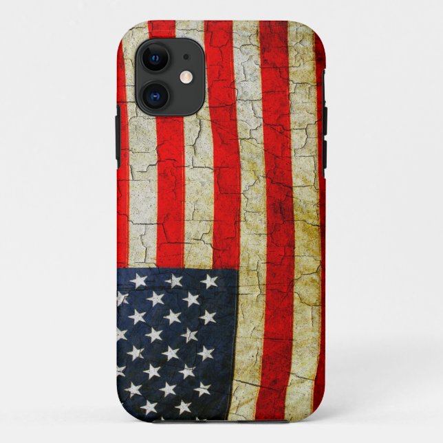 Funda De Case-Mate Para iPhone Bandera de América Grunge (Reverso)