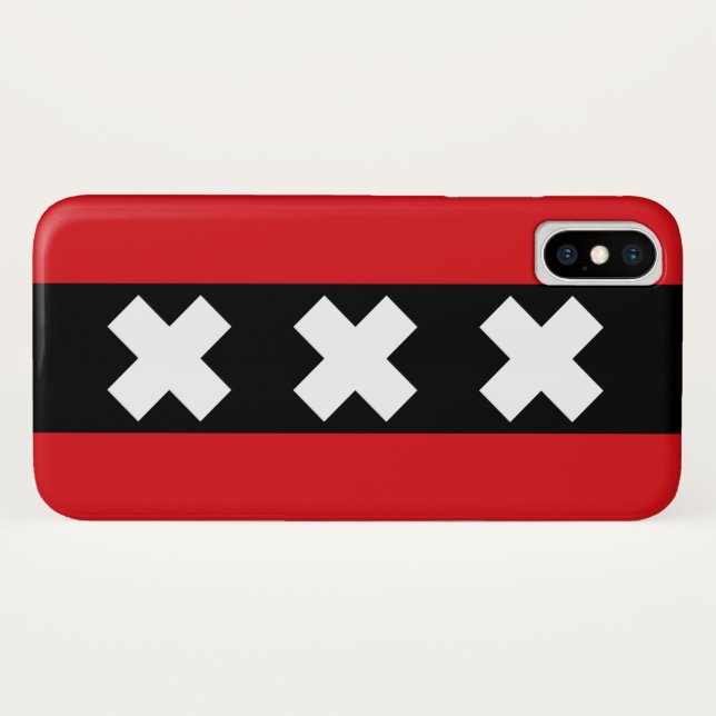 Funda De Case-Mate Para iPhone Bandera de Ámsterdam (Reverso (horizontal))