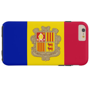 Funda Resistente Para iPhone 6 Plus Bandera de Andorra Patriótica