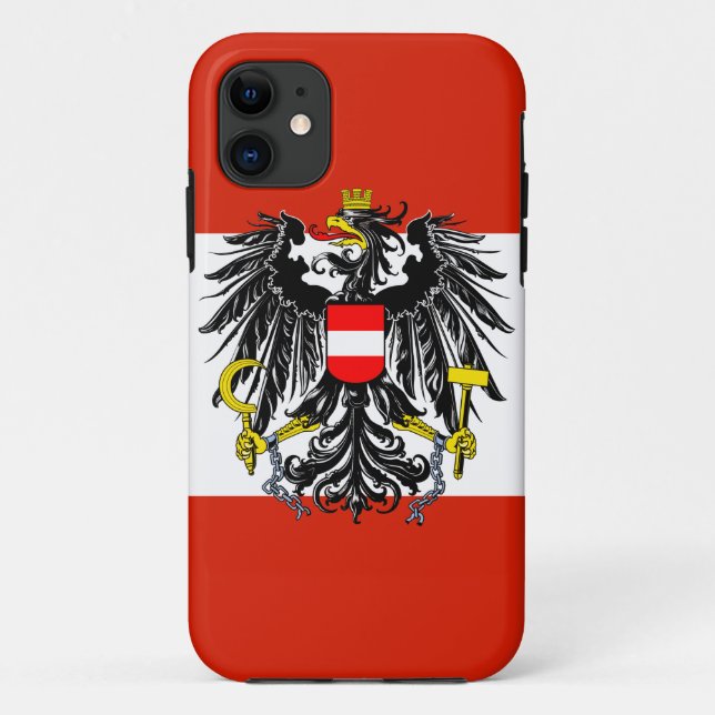 Funda De Case-Mate Para iPhone Bandera de Austria (Reverso)