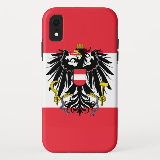 Funda De Case-Mate Para iPhone Bandera de Austria (Reverso)