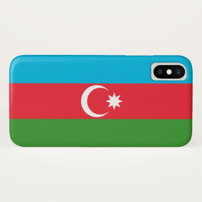 Funda De Case-Mate Para iPhone Bandera de Azerbaiyán (Azerbaiyán) (Reverso (horizontal))