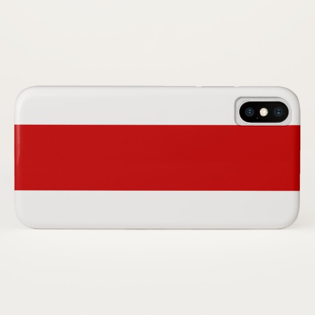 Funda De Case-Mate Para iPhone Bandera de Bielorrusia (rojo y blanco) (Reverso (horizontal))
