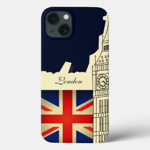 Funda Para iPhone 13 Bandera de Big Ben Gran Bretaña de la ciudad de