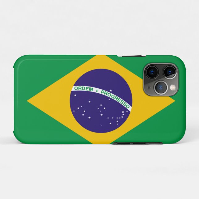 Funda De Case-Mate Para iPhone Bandera de Brasil (Reverso (horizontal))
