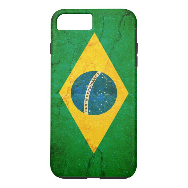 Funda De Case-Mate Para iPhone Bandera de Brasil en Grunge (Reverso)