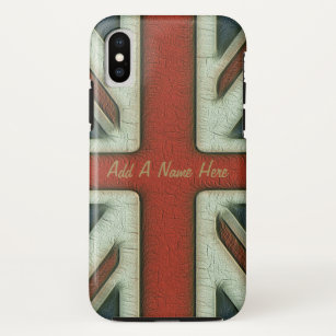 Funda Para iPhone X Bandera de Británicos del estilo del vintage