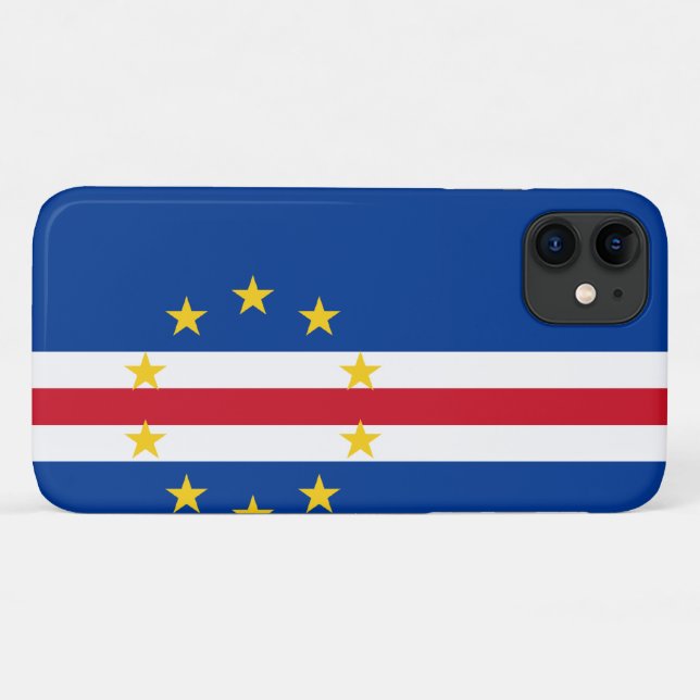 Funda De Case-Mate Para iPhone Bandera de Cabo Verde (Reverso (horizontal))
