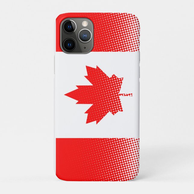 Funda De Case-Mate Para iPhone Bandera de Canadá con efecto de semitono (Reverso)