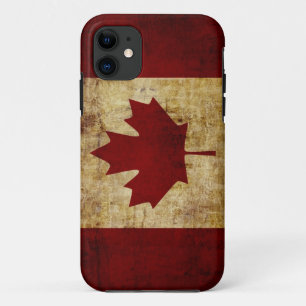 Funda Para iPhone 11 bandera de Canadá deteriorada