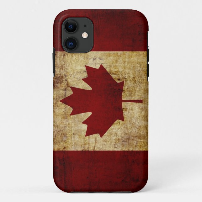 Funda De Case-Mate Para iPhone bandera de Canadá deteriorada (Reverso)