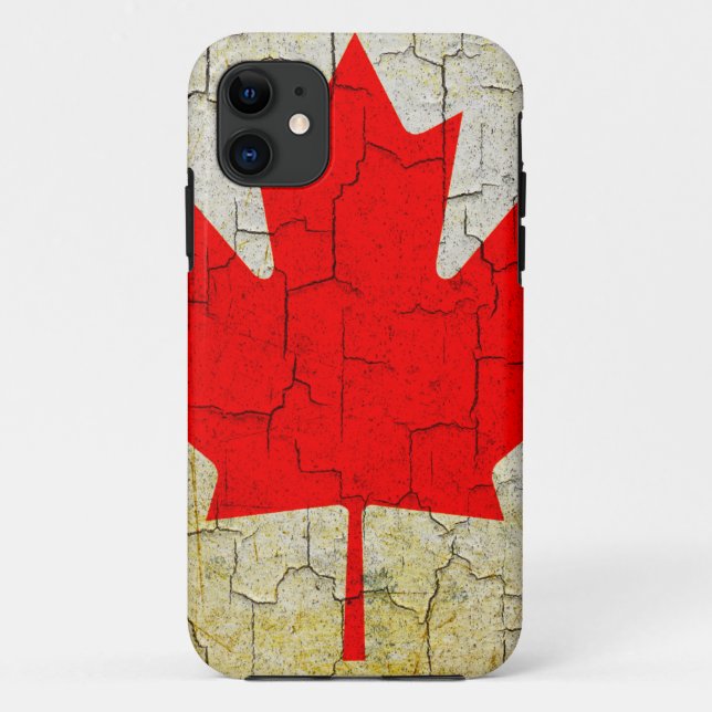 Funda De Case-Mate Para iPhone Bandera de Canadá grunge (Reverso)