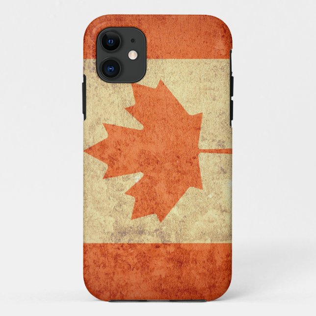 Funda De Case-Mate Para iPhone Bandera de Canadá - Grunge (Reverso)