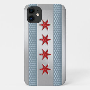 Funda Para iPhone 11 Bandera de Chicago Metalizado