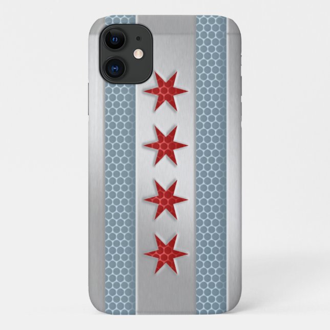 Funda De Case-Mate Para iPhone Bandera de Chicago Metalizado (Reverso)