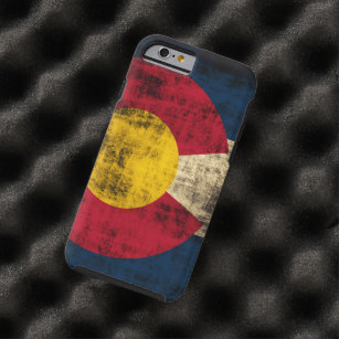 Funda Resistente Para iPhone 6 Bandera de Colorado del Grunge