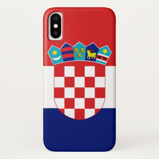 Funda De Case-Mate Para iPhone Bandera de Croacia (Reverso)