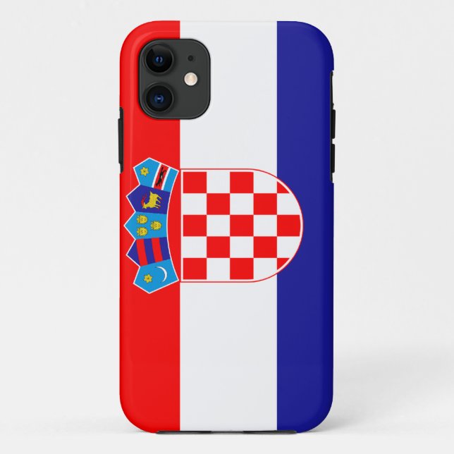 Funda De Case-Mate Para iPhone Bandera de Croacia (Reverso)