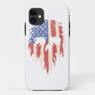 Funda Para iPhone 11 Bandera de EE. UU. Calavera Barba | Diseño Patriót