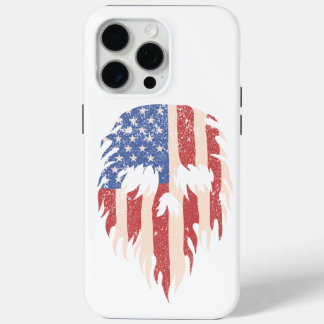 Funda Para iPhone 15 Pro Max Bandera de EE. UU. Cráneo Barba | Diseño Patriótic