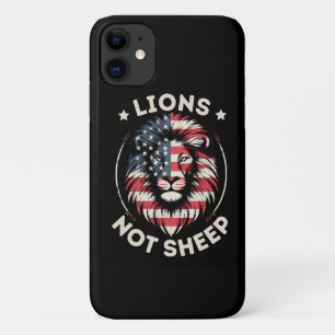FUNDA PARA iPhone 11 BANDERA DE EE. UU., LEONES NO OVEJAS