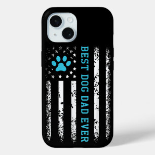 Funda Para iPhone 15 Bandera de EE. UU. Mejor Papá Perro de Todos los T