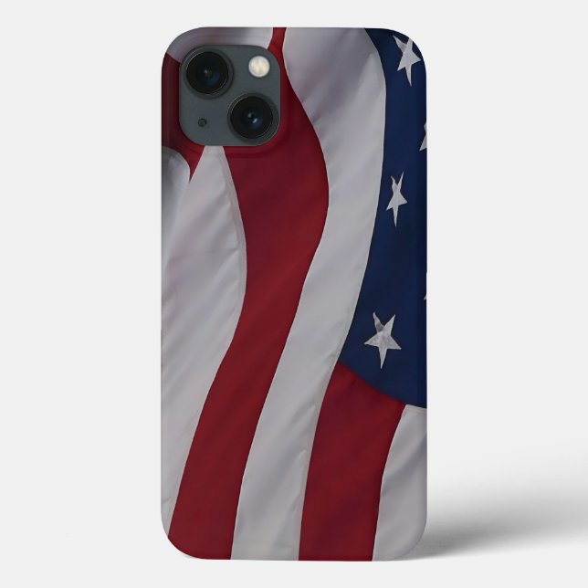 Funda De Case-Mate Para iPhone Bandera de Estados Unidos de tejido ondulante (Reverso)