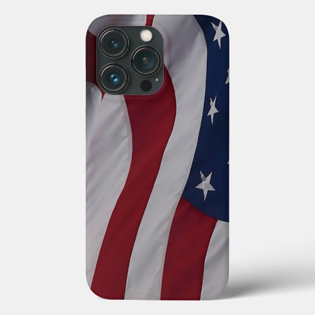Funda De Case-Mate Para iPhone Bandera de Estados Unidos de tejido ondulante (Reverso )