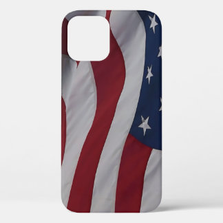 Funda Para iPhone 12 Pro Bandera de Estados Unidos de tejido ondulante