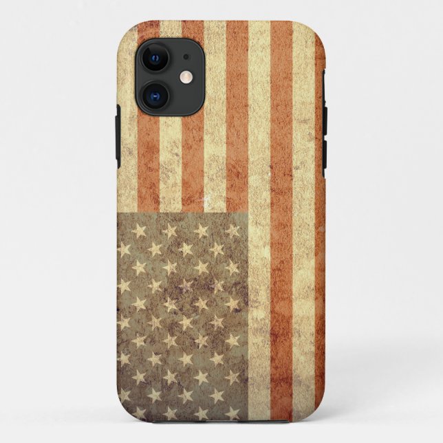 Funda De Case-Mate Para iPhone Bandera de Estados Unidos - Grunge (Reverso)