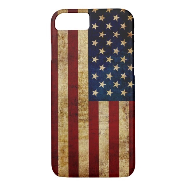 Funda De Case-Mate Para iPhone Bandera de Estados Unidos / Grunge (Reverso)