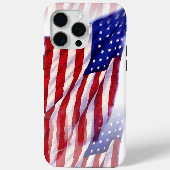 Funda De Case-Mate Para iPhone Bandera de Estados Unidos ondeando (Reverso )