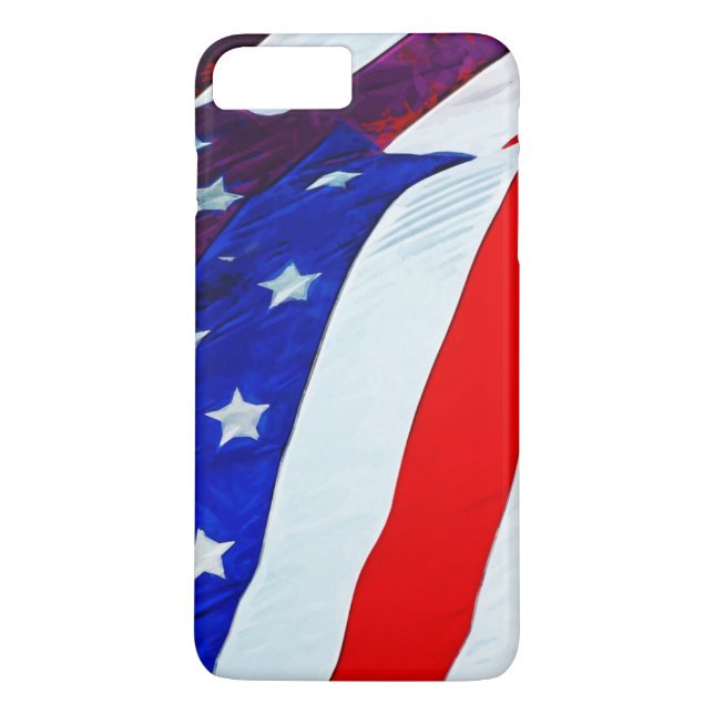 Funda De Case-Mate Para iPhone Bandera de Estados Unidos Resumen Impresionismo (Reverso)