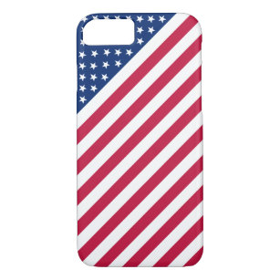 Funda Para iPhone 8/7 Bandera de Estados Unidos Rojo Azul franjas blanca